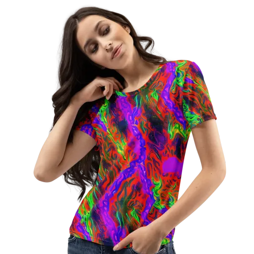 Flare Cascade on a Women's Crew Neck T-Shirt