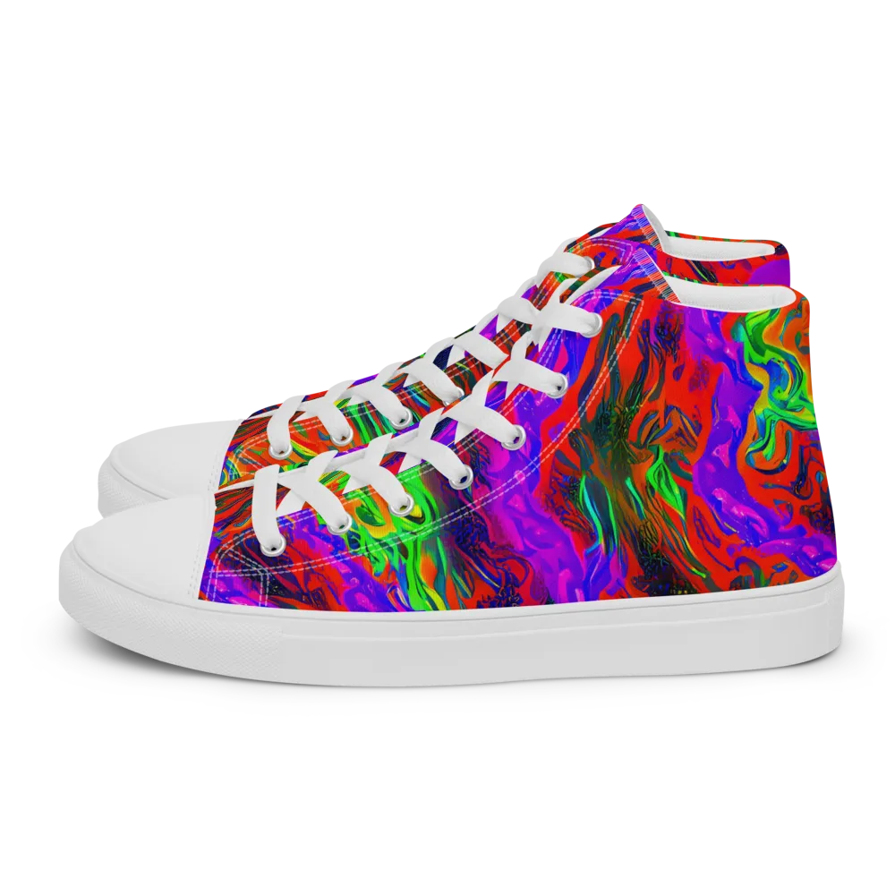 Flare Cascade on Women's High Top Canvas Shoes — Left