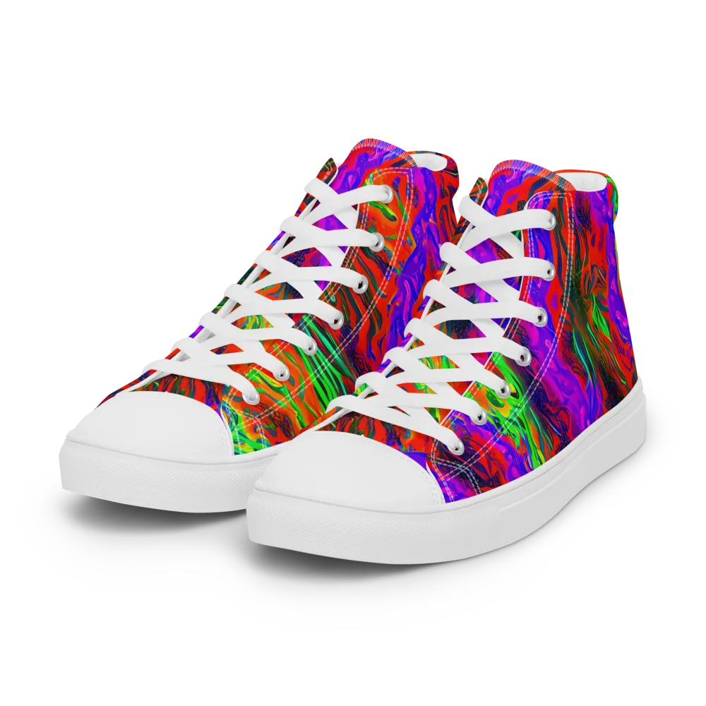 Flare Cascade on Women's High Top Canvas Shoes — Left Front