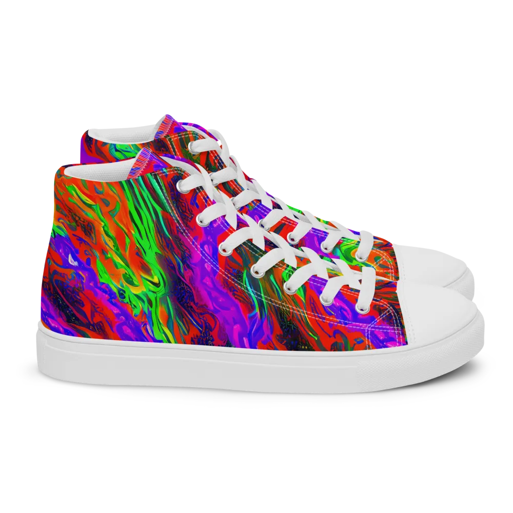 Flare Cascade on Women's High Top Canvas Shoes — Right