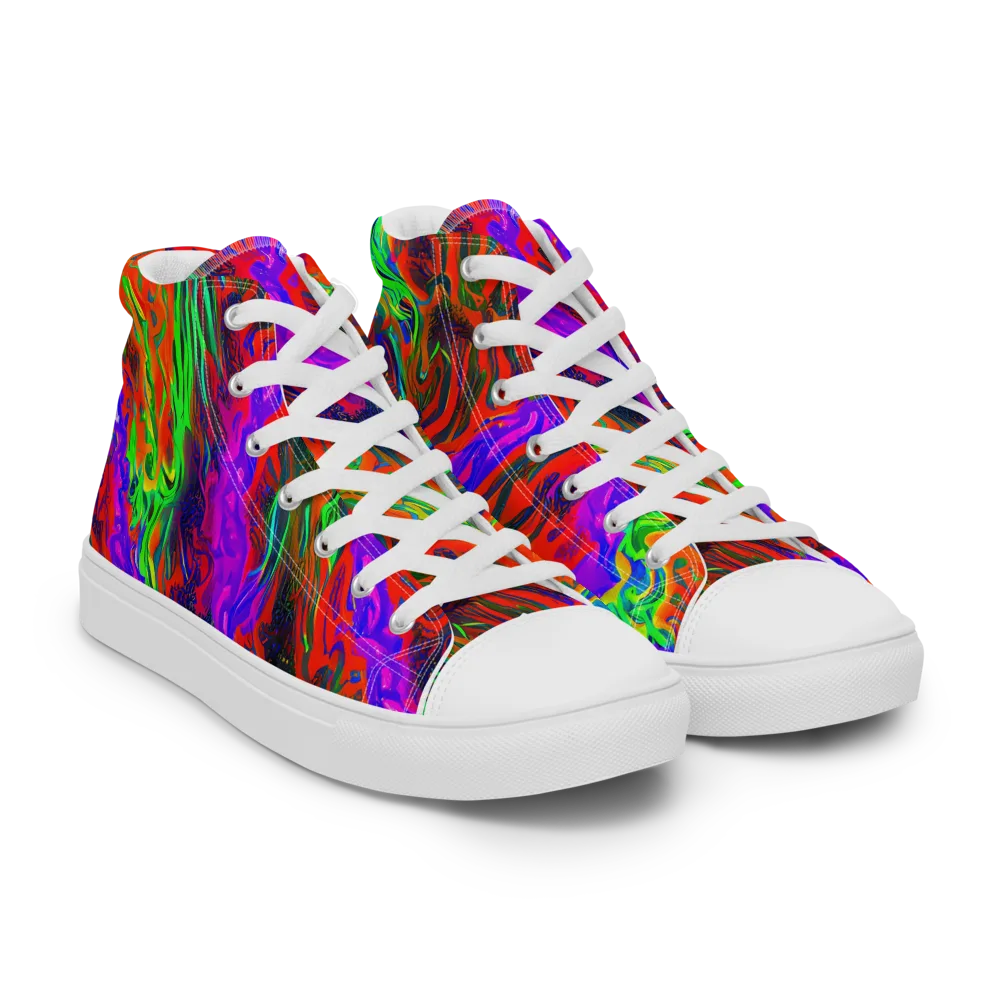 Flare Cascade on Women's High Top Canvas Shoes — Right Front