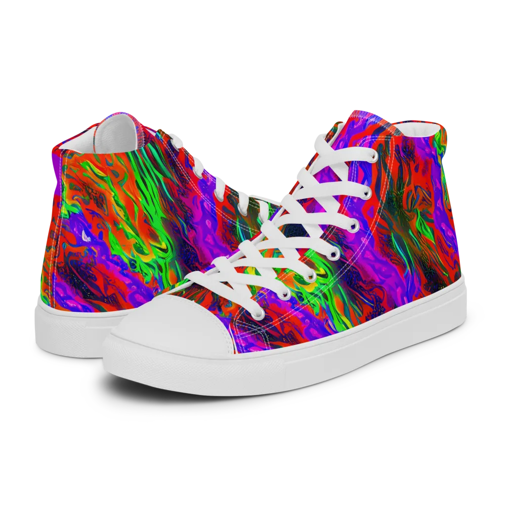 Flare Cascade on Women's High Top Canvas Shoes — Left