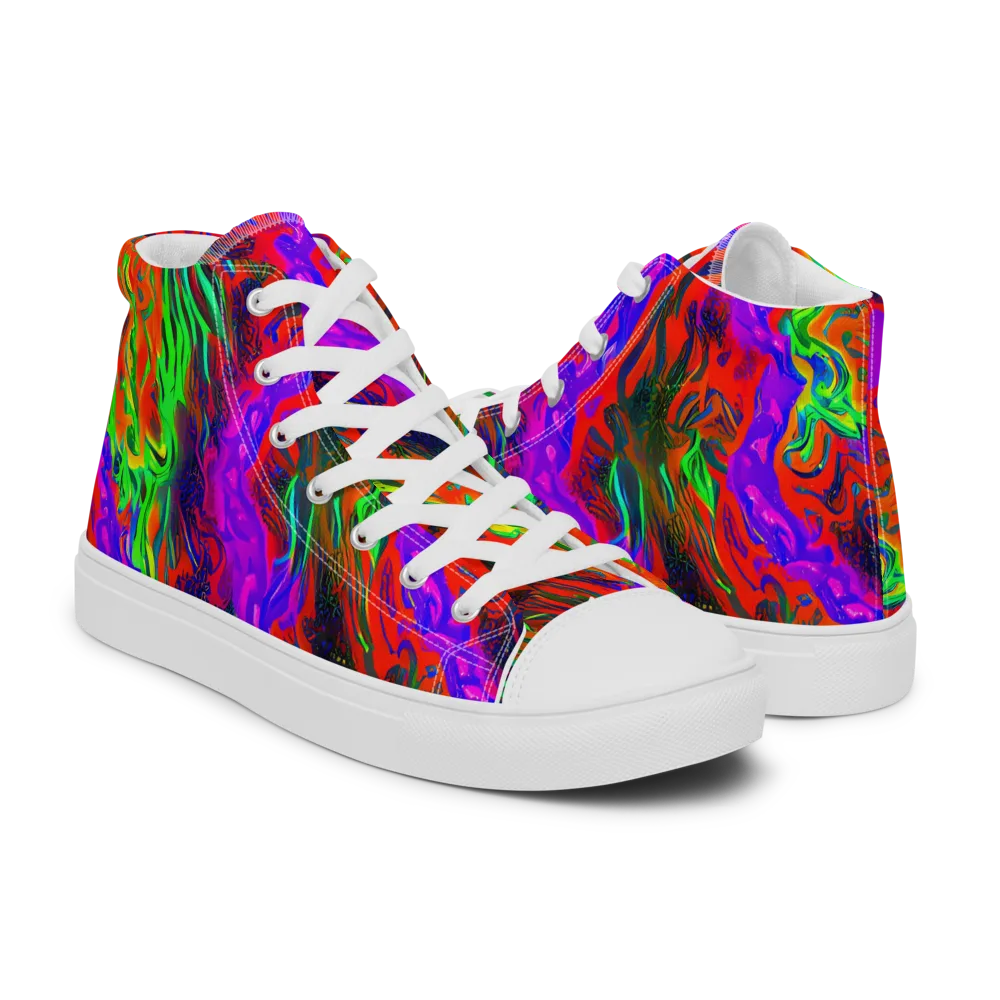 Flare Cascade on Women's High Top Canvas Shoes — Right
