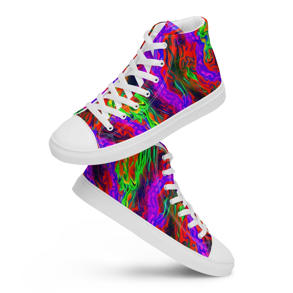 Flare Cascade on Women's High Top Canvas Shoes — Front