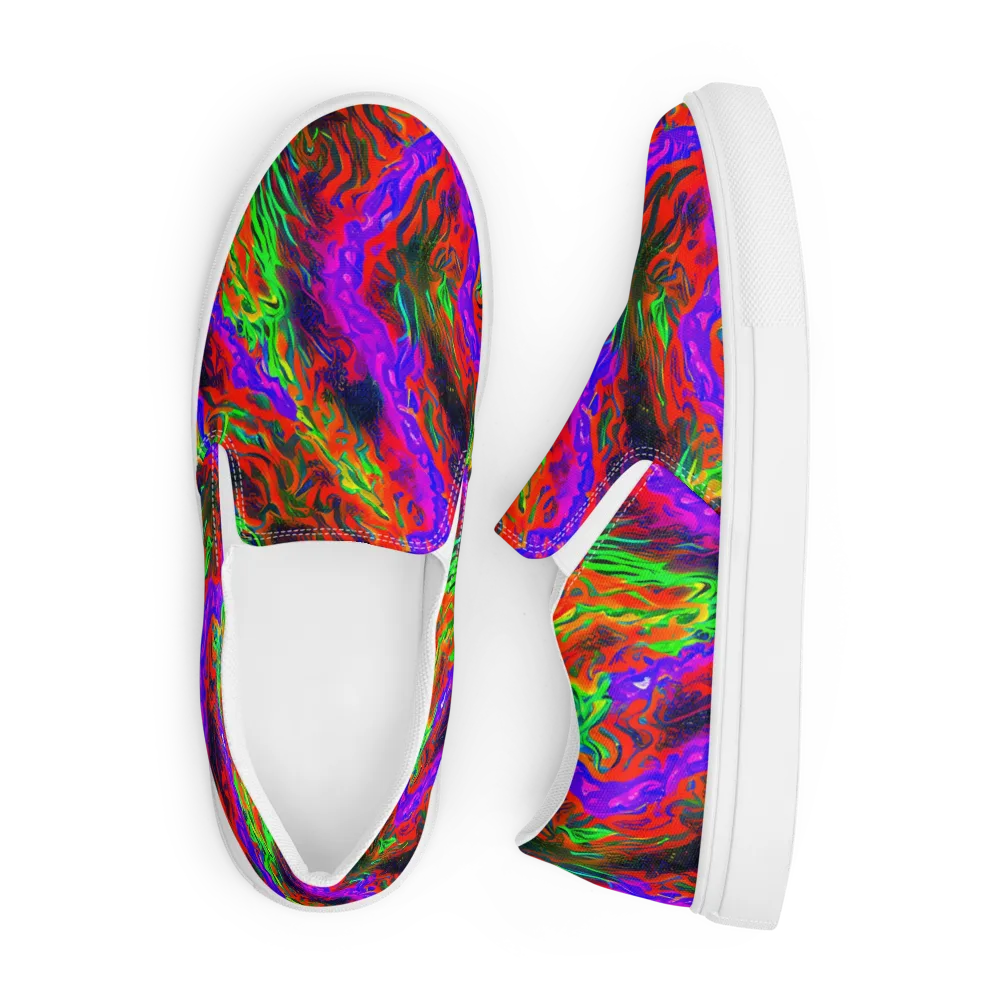 Flare Cascade on Men's Slip-On Canvas Shoes — Front