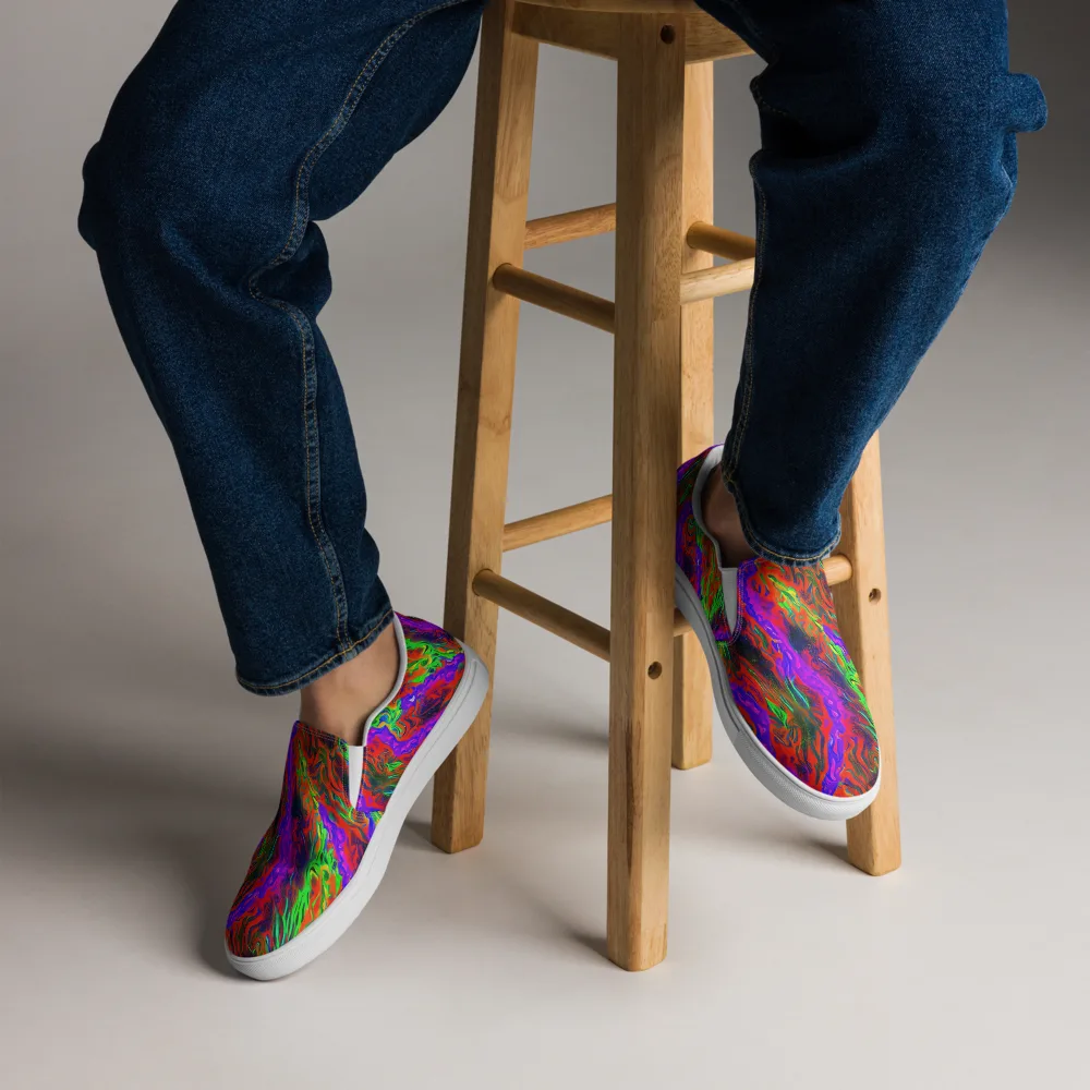Flare Cascade on Men's Slip-On Canvas Shoes — Front