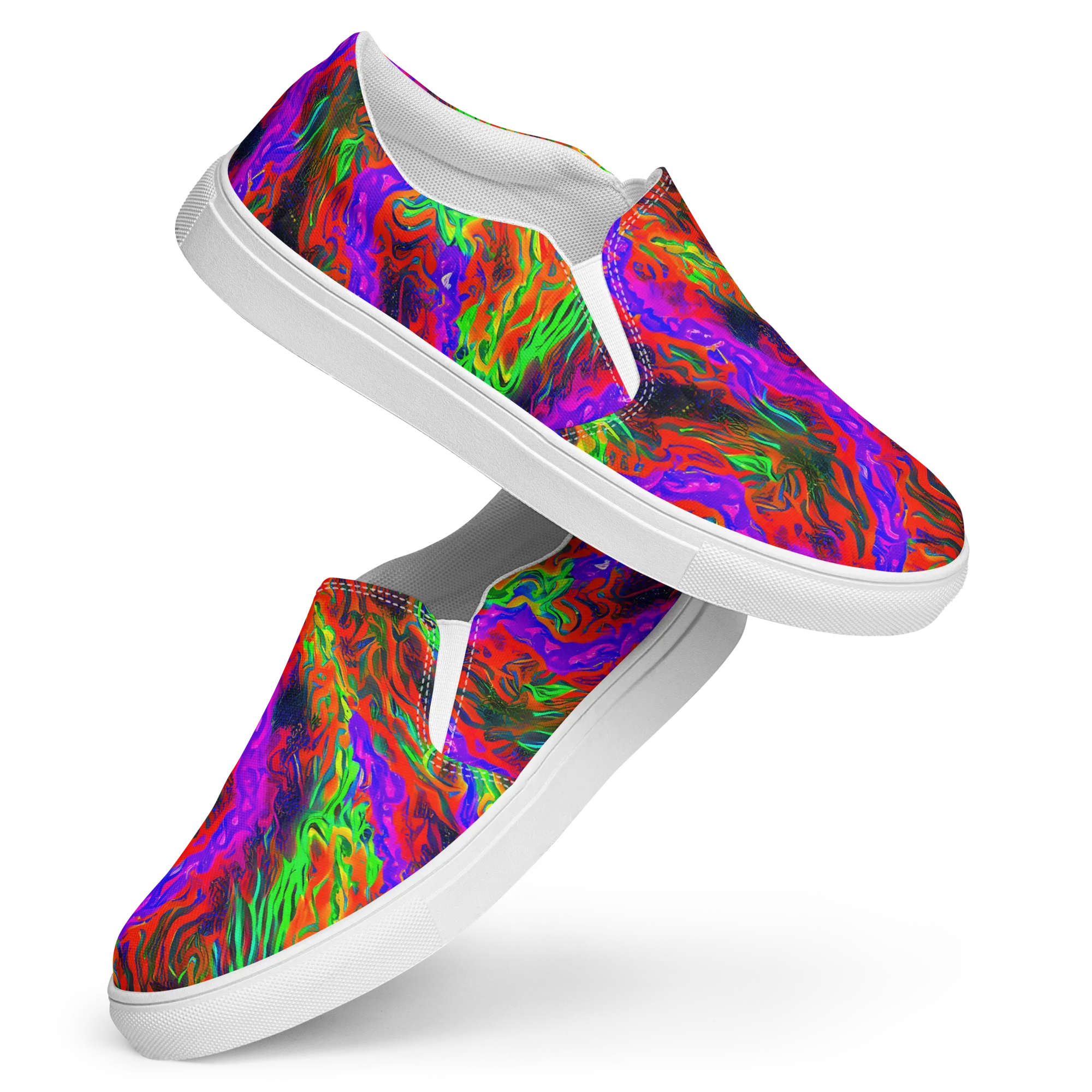 Flare Cascade on Women's Slip-On Canvas Shoes — Front