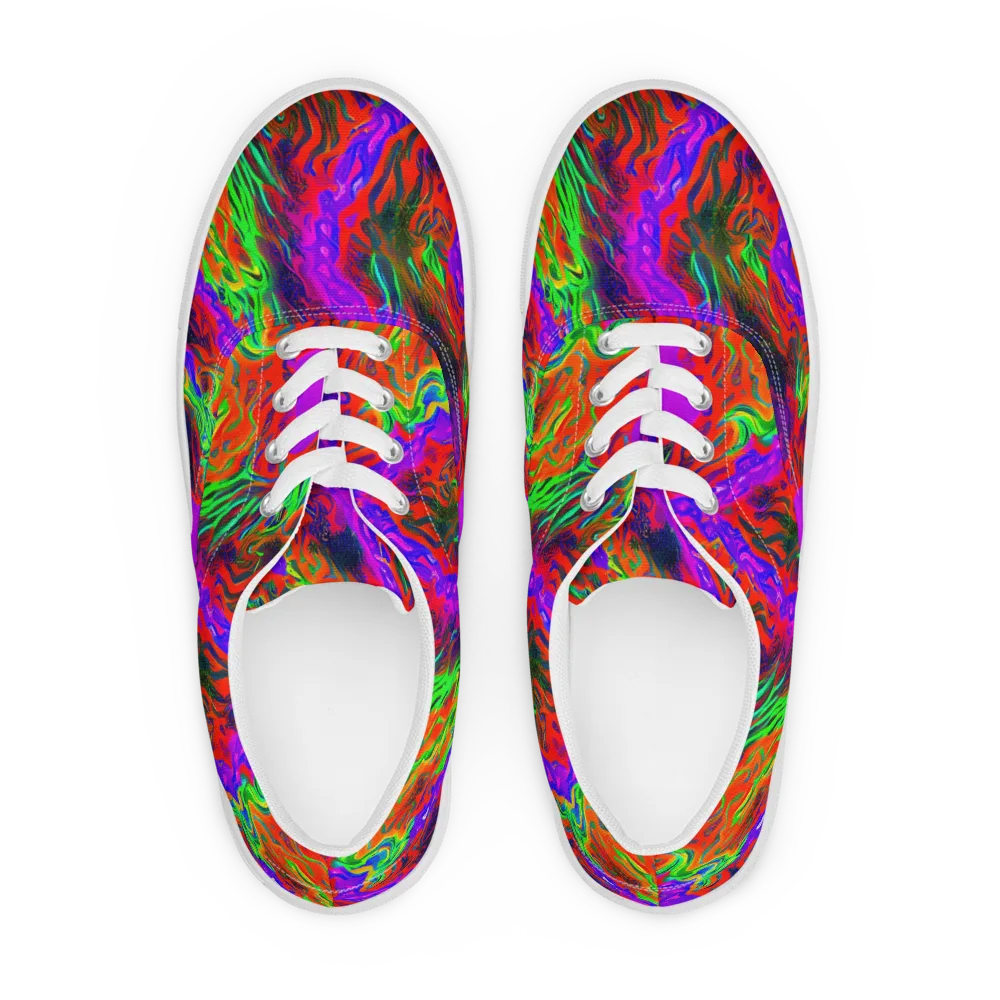 Flare Cascade on Men's Lace-Up Canvas Shoes — Front
