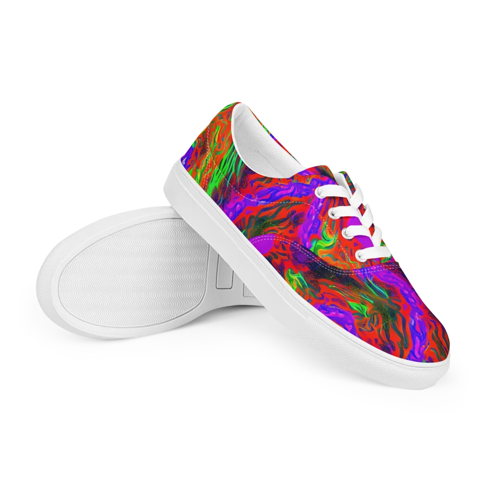 Flare Cascade on Men's Lace-Up Canvas Shoes — Right Front