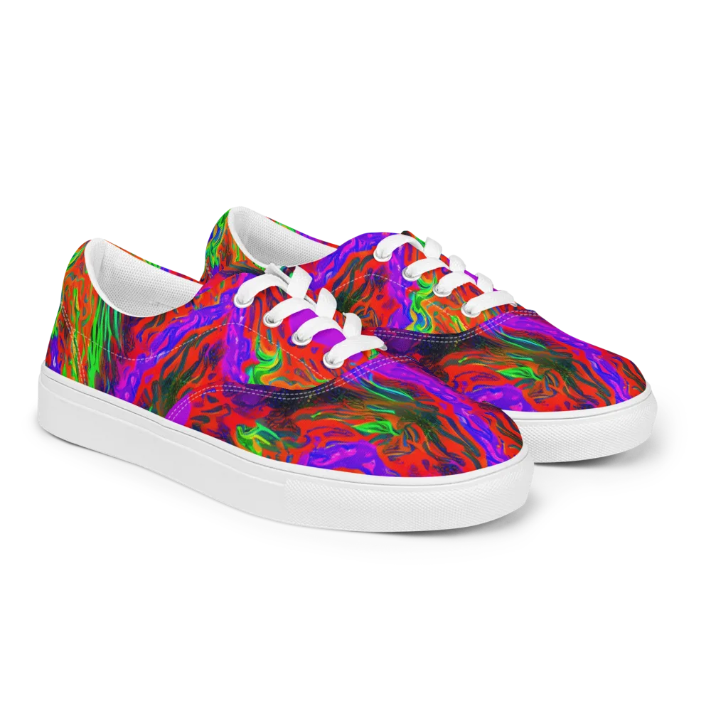 Flare Cascade on Men's Lace-Up Canvas Shoes — Right Front