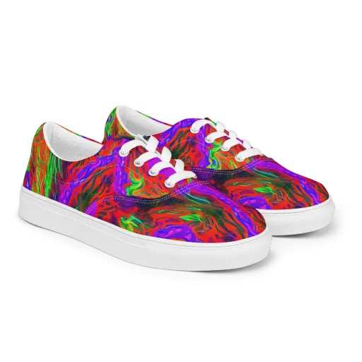Flare Cascade on a Men's Lace-Up Canvas Shoes