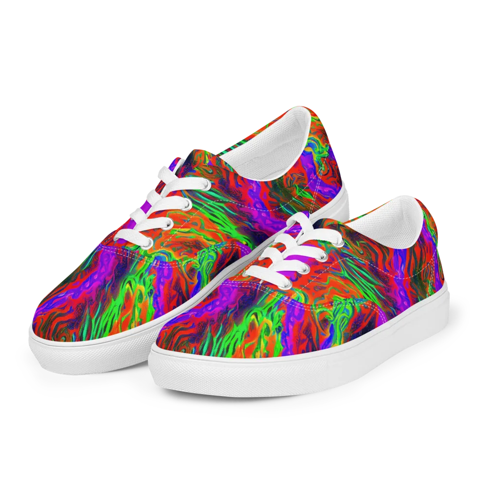 Flare Cascade on Men's Lace-Up Canvas Shoes — Left Front