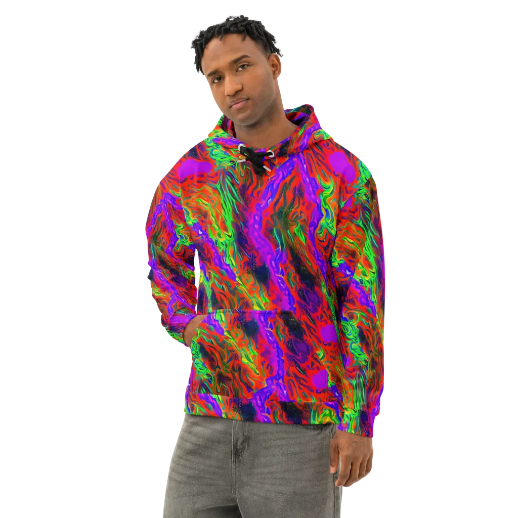 Flare Cascade on Cotton Hoodie — Left Front