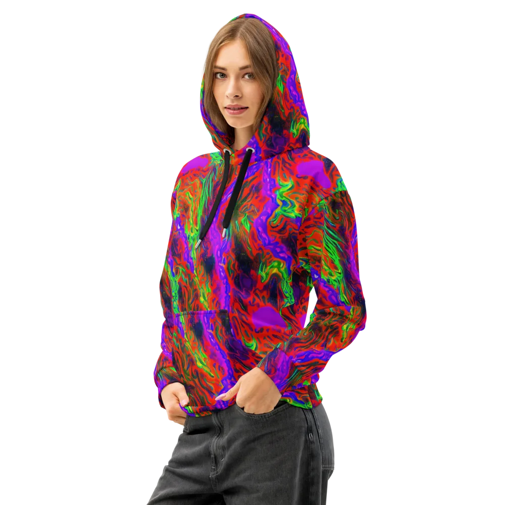 Flare Cascade on Cotton Hoodie — Left Front