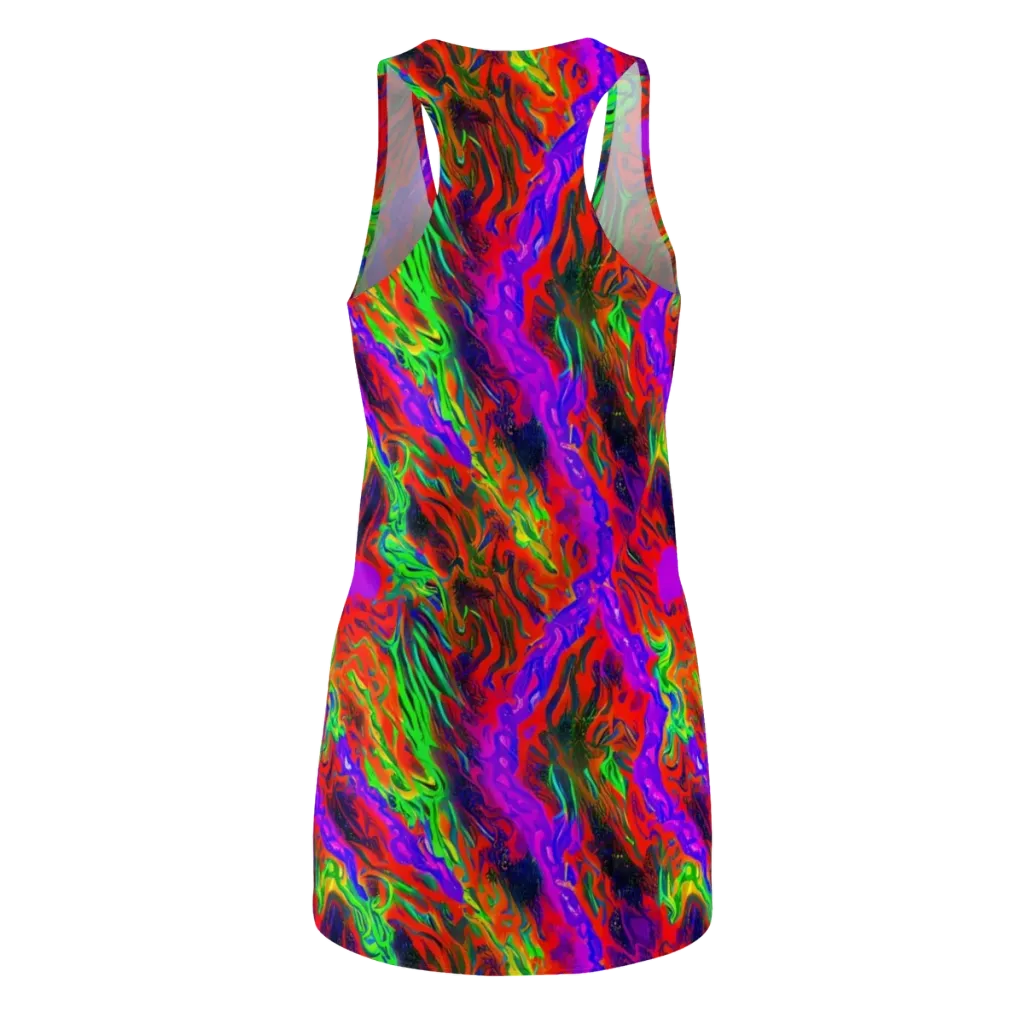Flare Cascade on Racerback Dress — Back