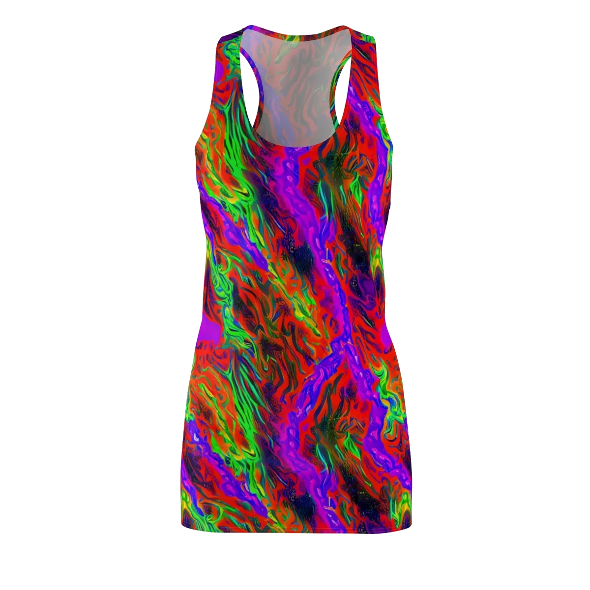 Flare Cascade on Racerback Dress — Front
