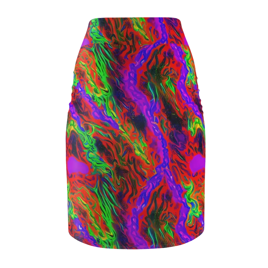 Flare Cascade on Pencil Skirt — Back