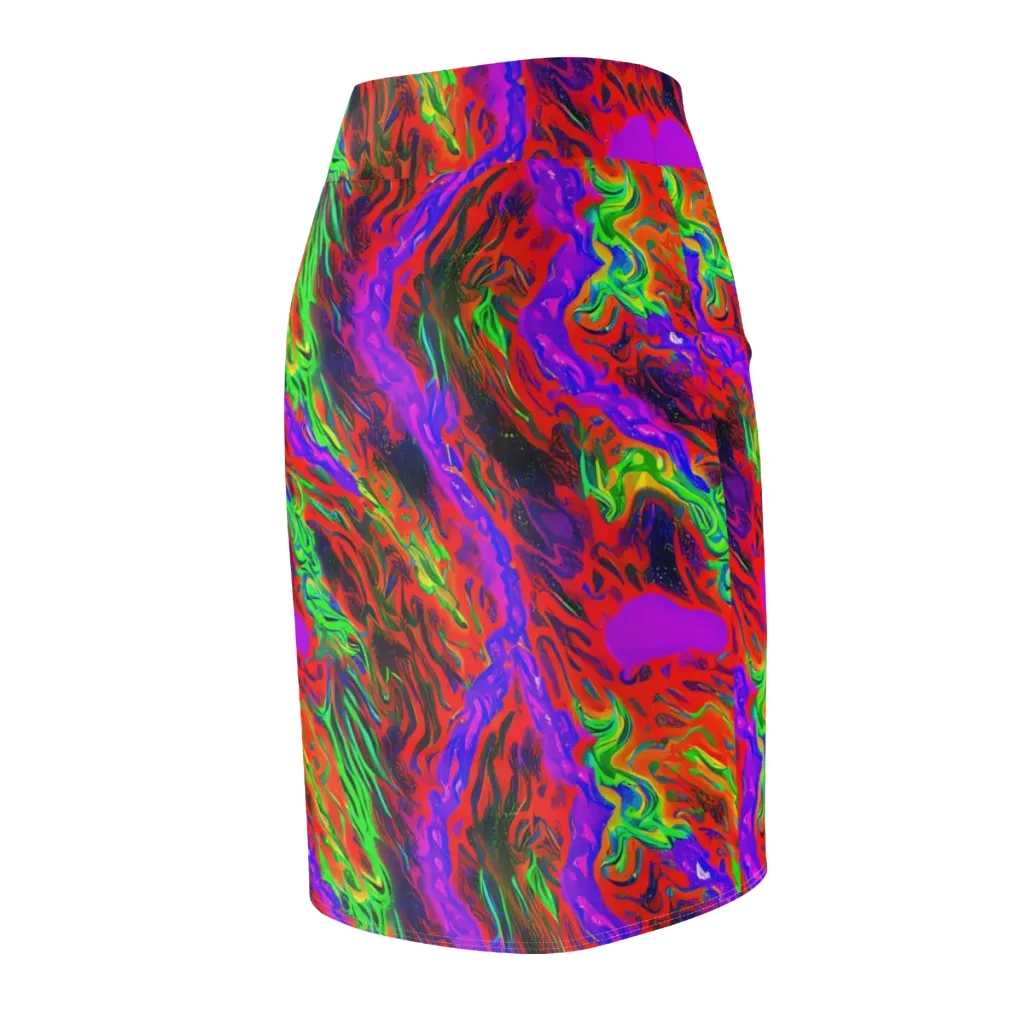 Flare Cascade on Pencil Skirt — Back Side