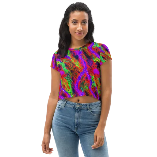 Flare Cascade on a Crop Tee
