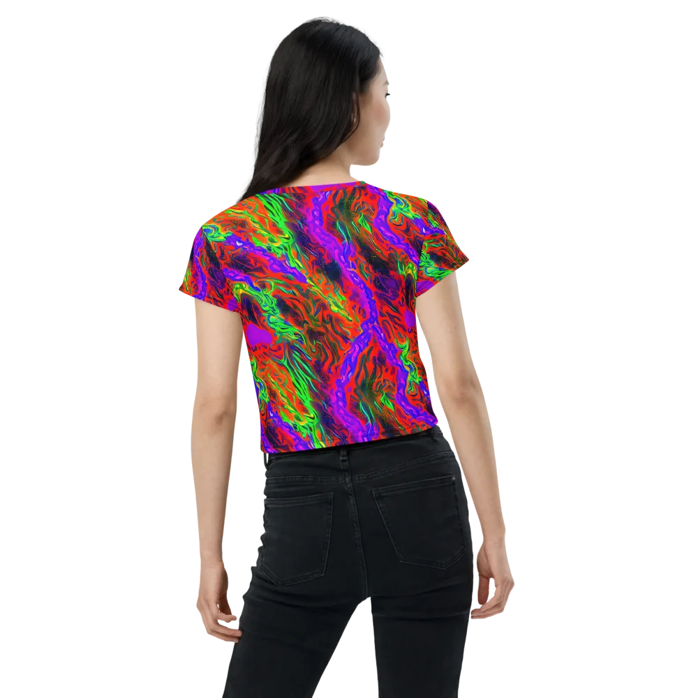 Flare Cascade on Crop Tee — Back