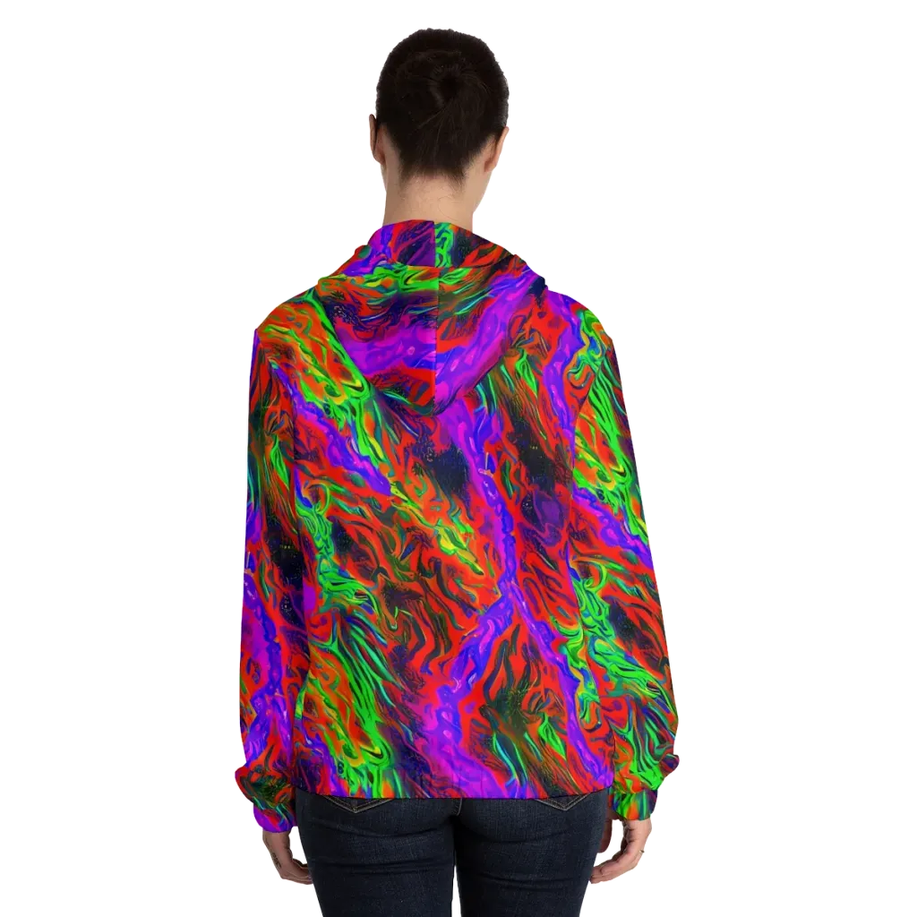 Flare Cascade on Women's Full-Zip Hoodie — Back On Person