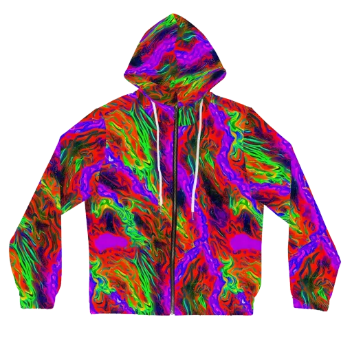 Flare Cascade on a Women's Full-Zip Hoodie
