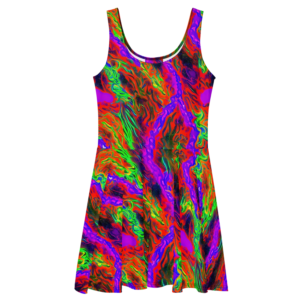Flare Cascade on Skater Dress — Front