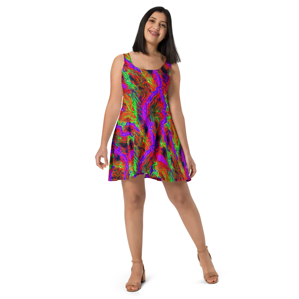 Flare Cascade on Skater Dress — Front