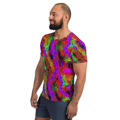 Flare Cascade on a Men's Athletic T-Shirt