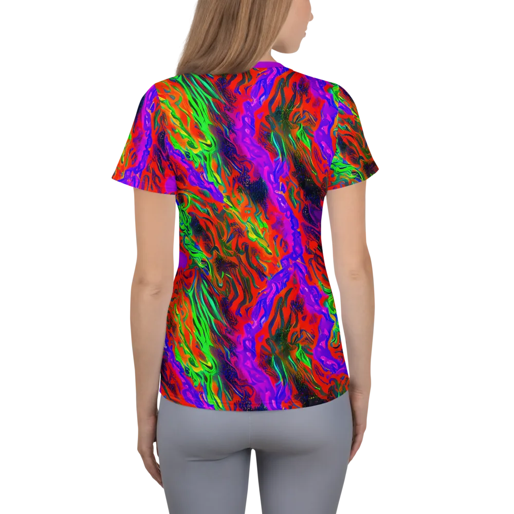 Flare Cascade on Women's Athletic T-Shirt — Back
