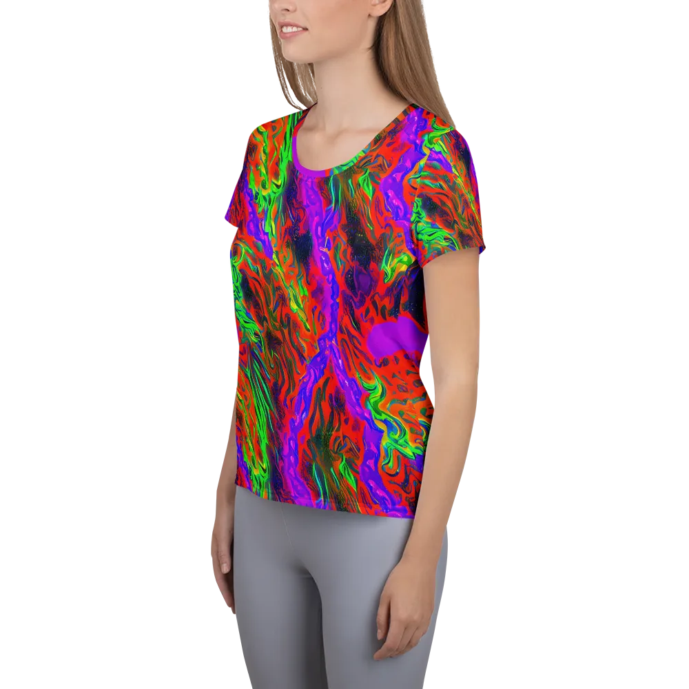 Flare Cascade on Women's Athletic T-Shirt — Left