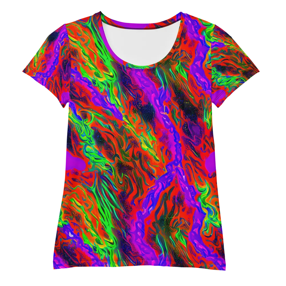 Flare Cascade on Women's Athletic T-Shirt — Front