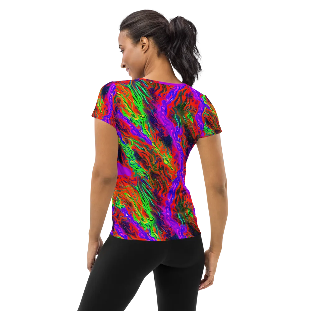 Flare Cascade on Women's Athletic T-Shirt — Back
