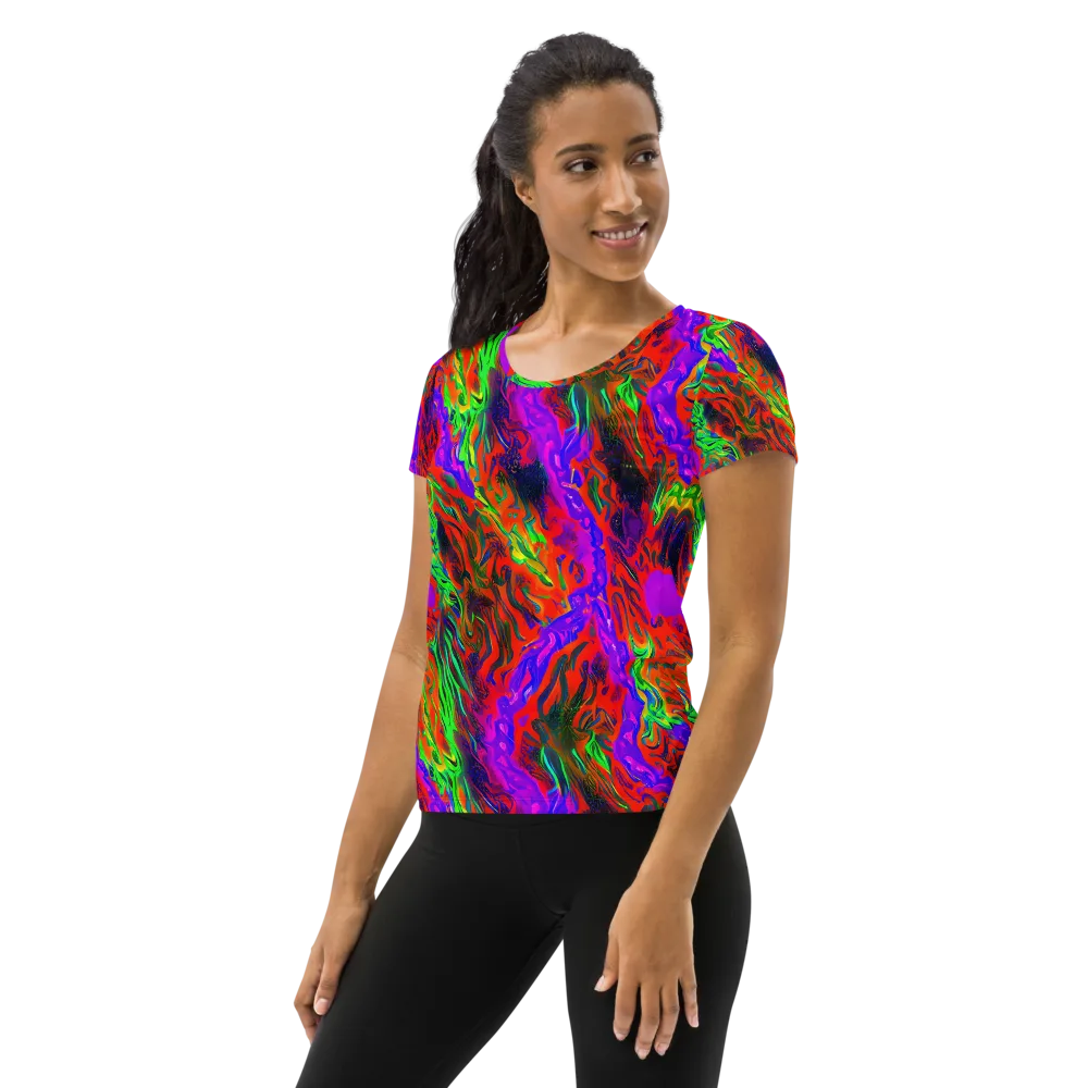 Flare Cascade on Women's Athletic T-Shirt — Left