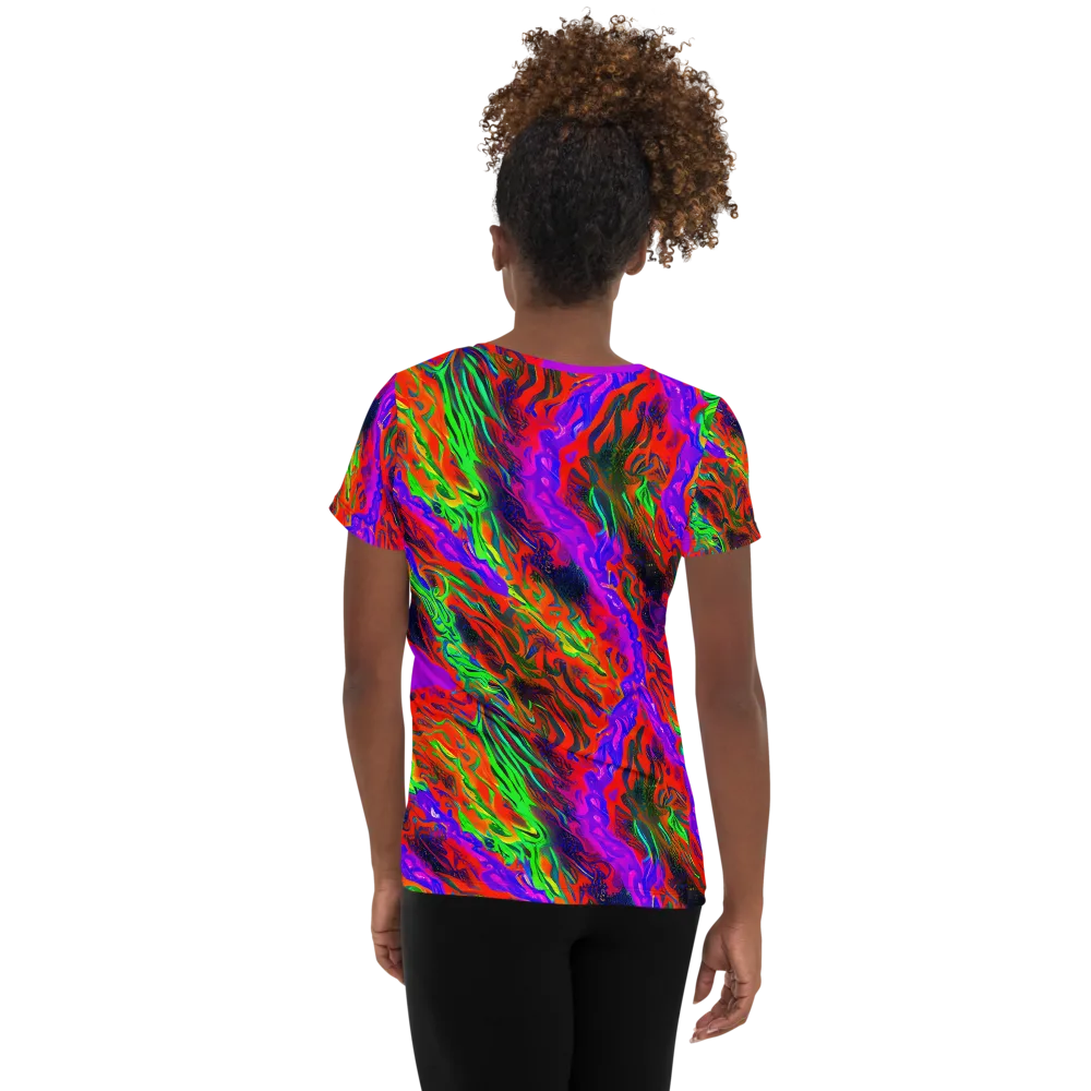 Flare Cascade on Women's Athletic T-Shirt — Back
