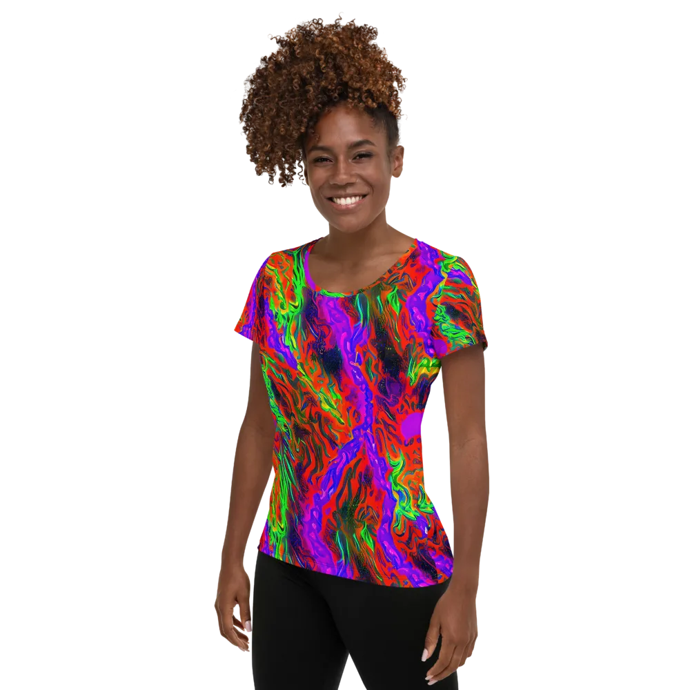 Flare Cascade on Women's Athletic T-Shirt — Left