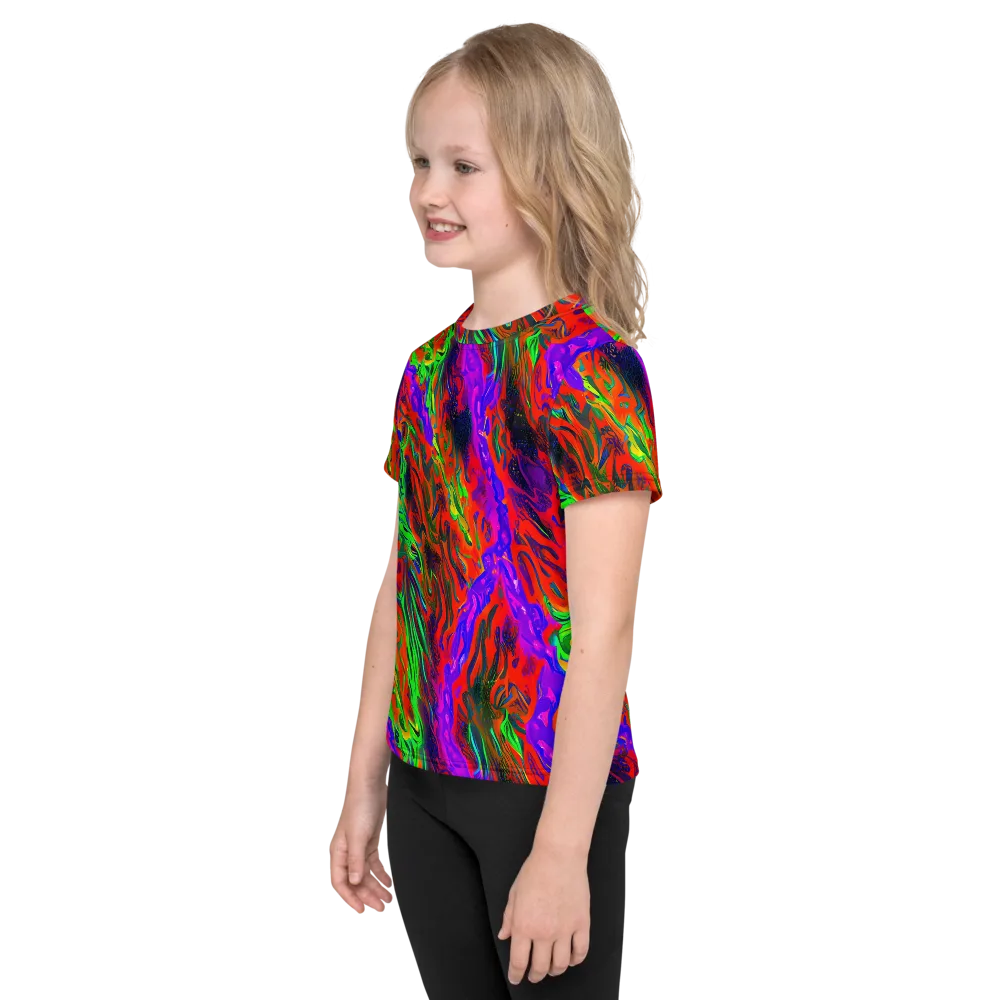 Flare Cascade on Kids Crew Neck T-Shirt — Left