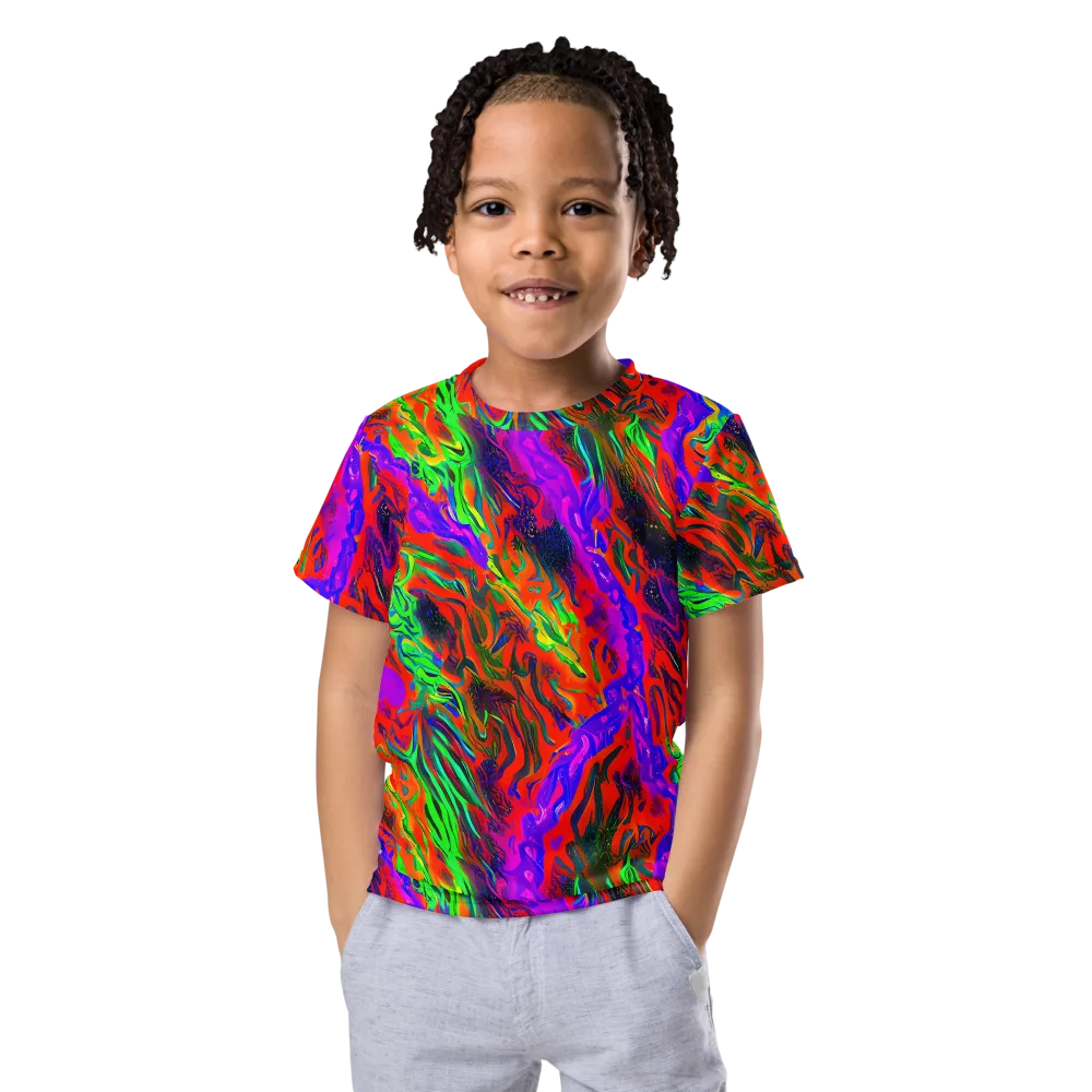 Flare Cascade on Kids Crew Neck T-Shirt — Front