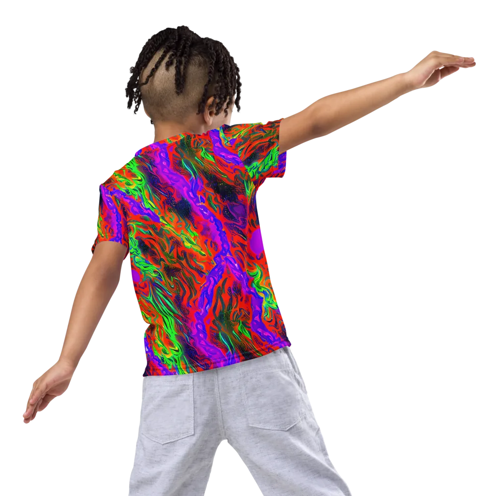 Flare Cascade on Kids Crew Neck T-Shirt — Back