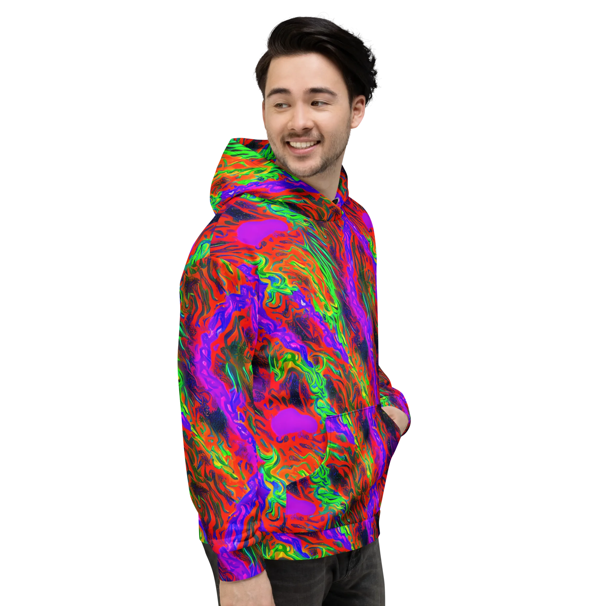 Flare Cascade on Hoodie — Right