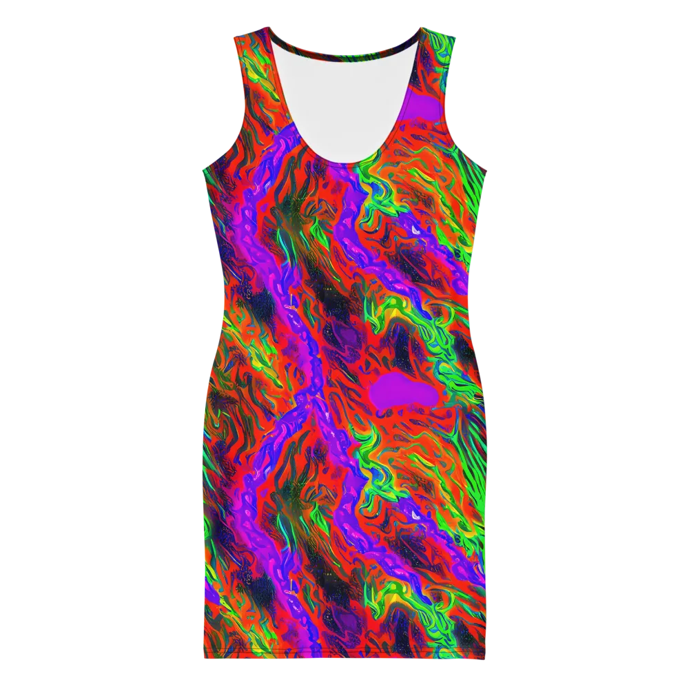 Flare Cascade on Bodycon Dress — Front