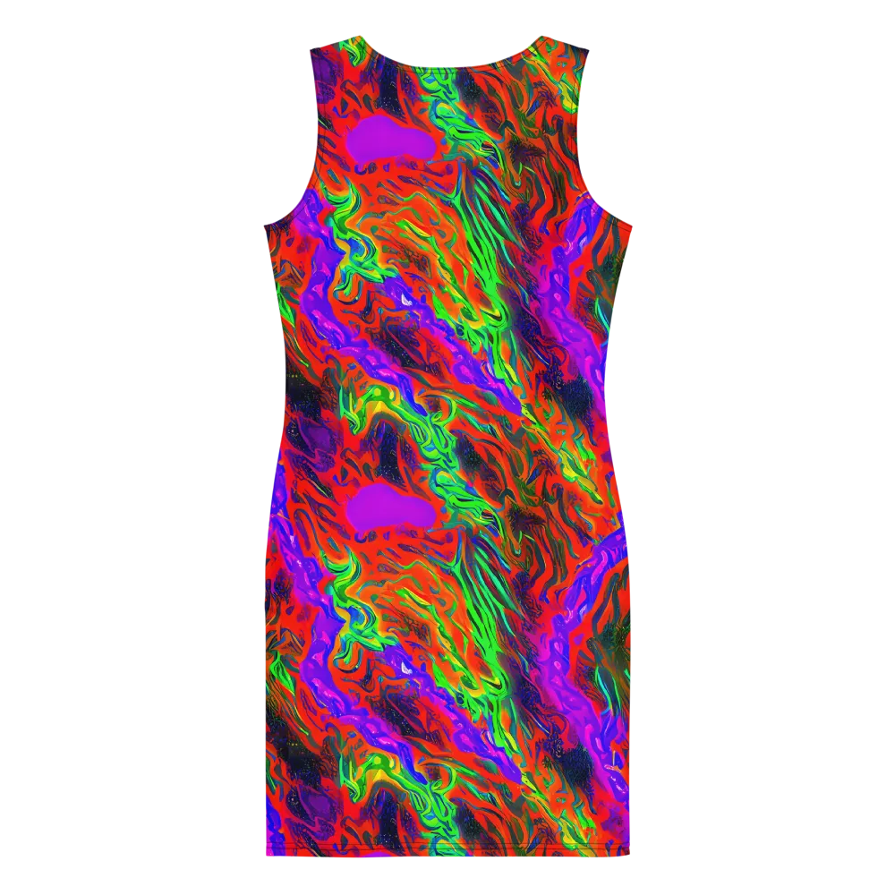 Flare Cascade on Bodycon Dress — Back