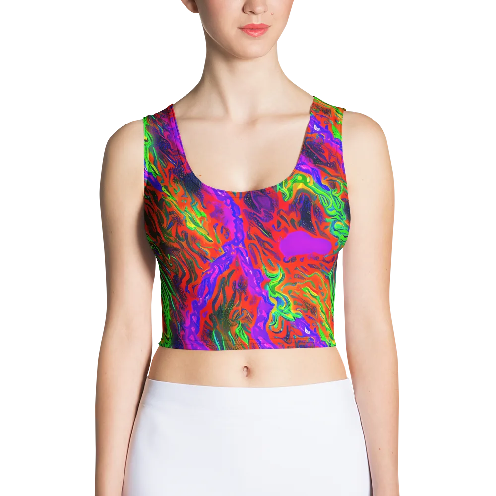 Flare Cascade on Crop Top — Front