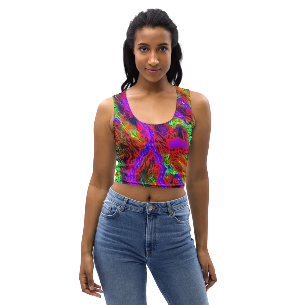 Flare Cascade on Crop Top — Front