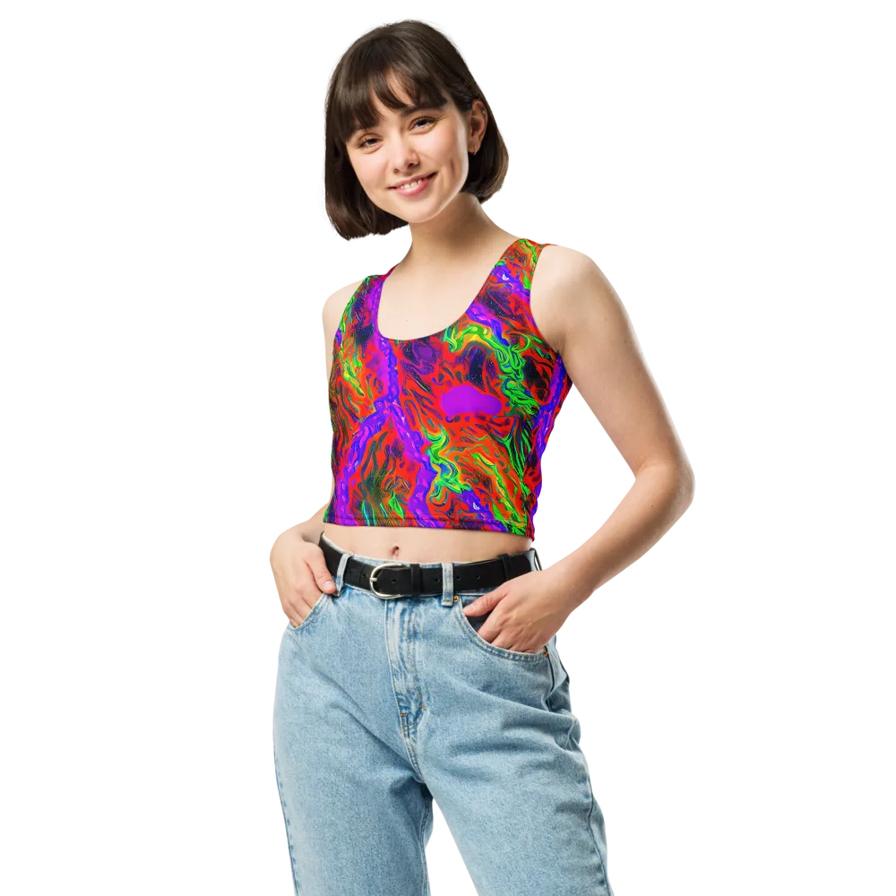 Flare Cascade on Crop Top — Front