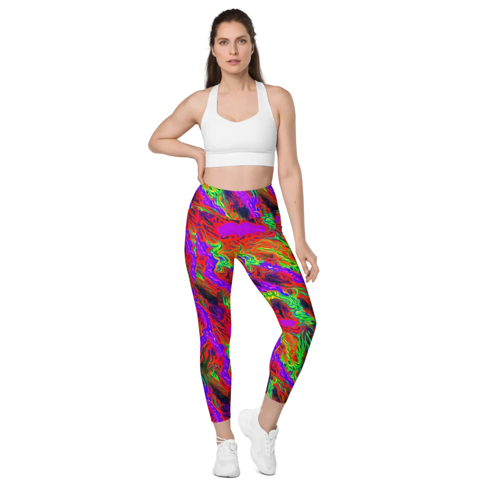 Flare Cascade on Leggings with Pockets — Front