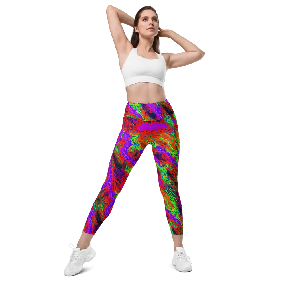 Flare Cascade on Leggings with Pockets — Front