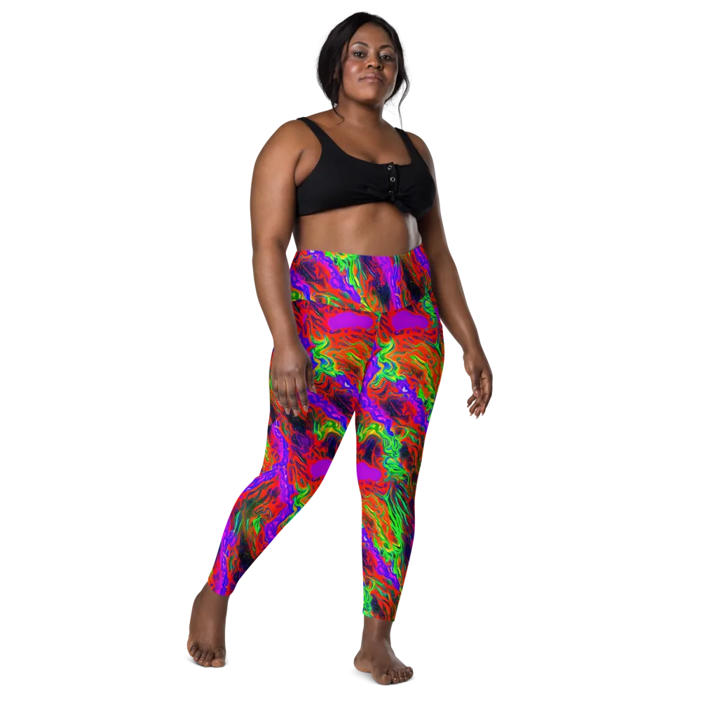 Flare Cascade on Leggings with Pockets — Front