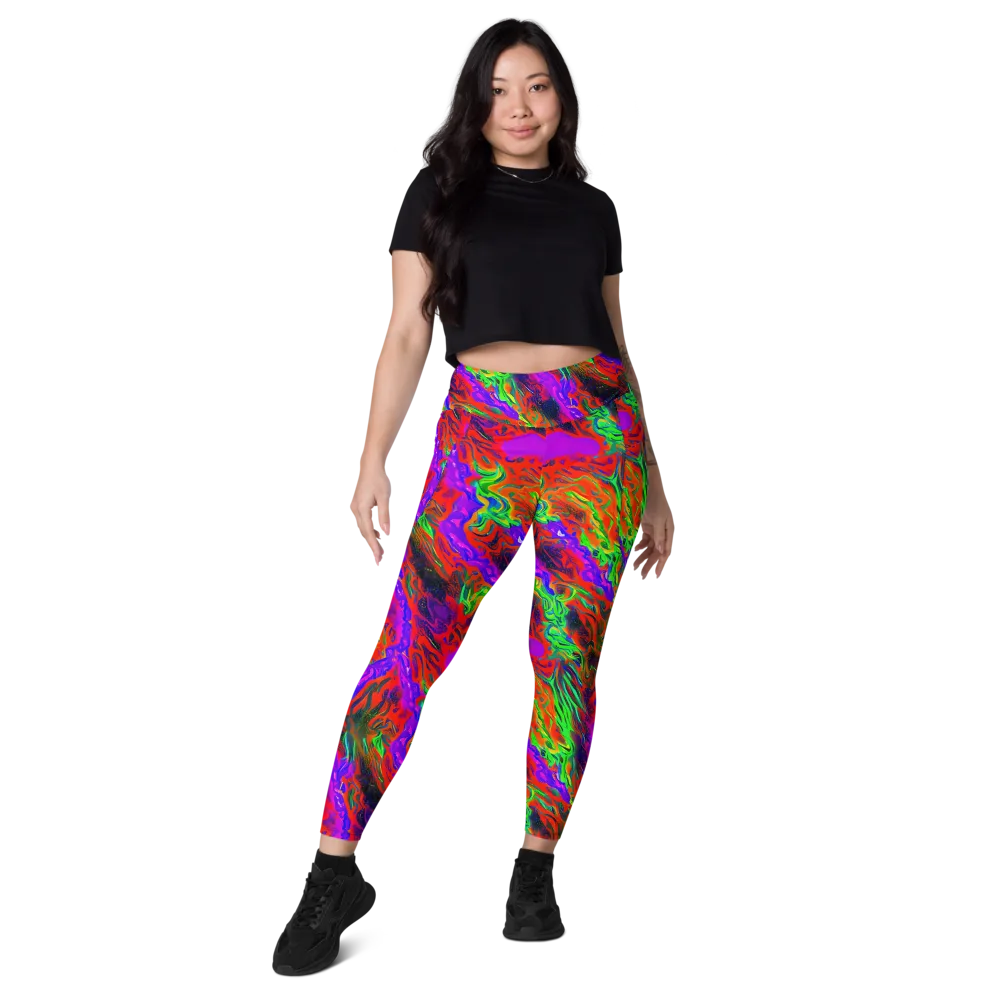 Flare Cascade on Leggings with Pockets — Front