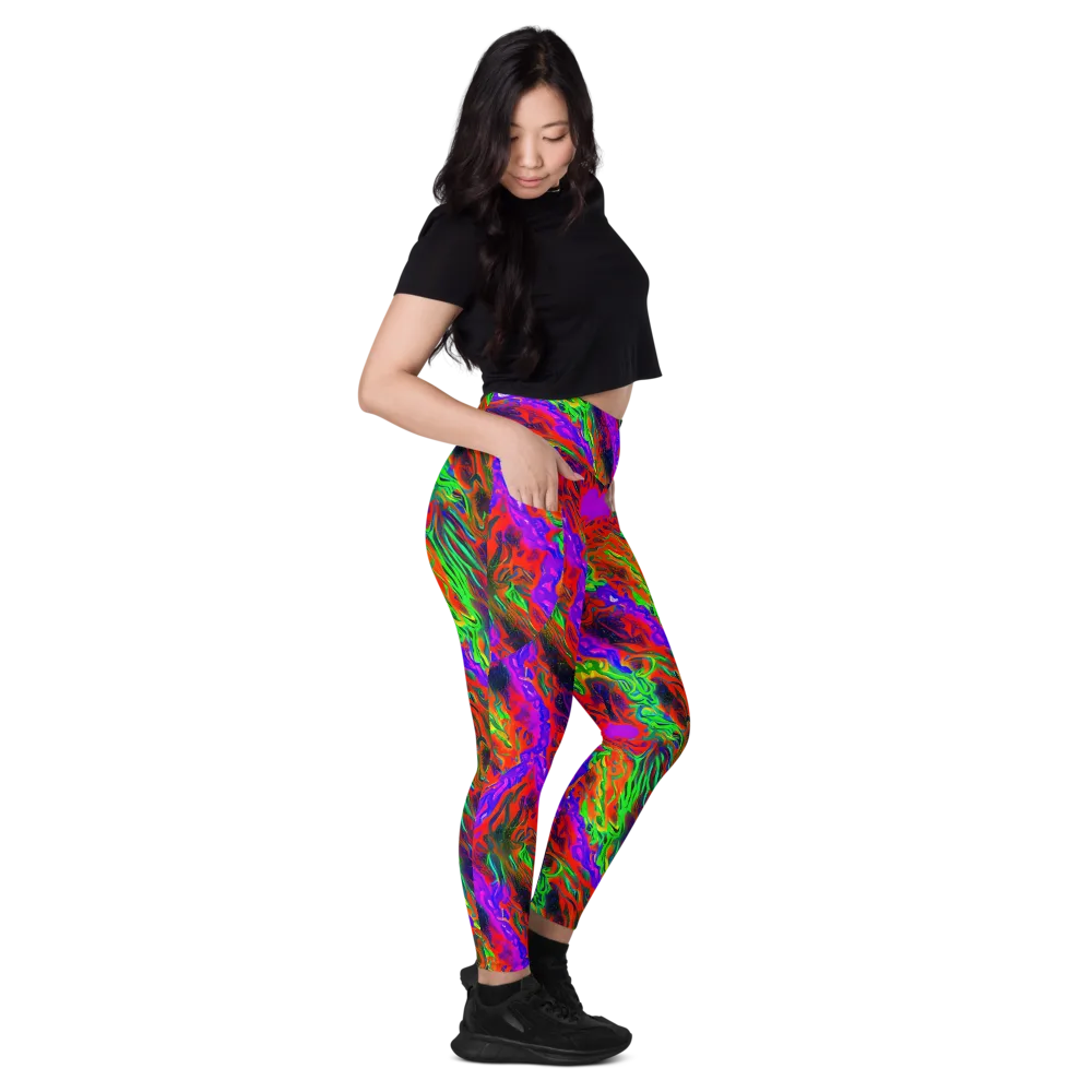 Flare Cascade on Leggings with Pockets — Right